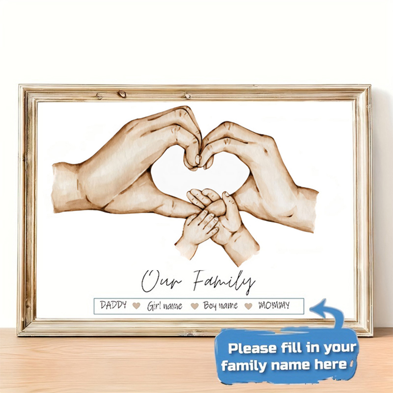Home Cinema Wall Art - Personalizzato personalizzato famiglia mano poster nome