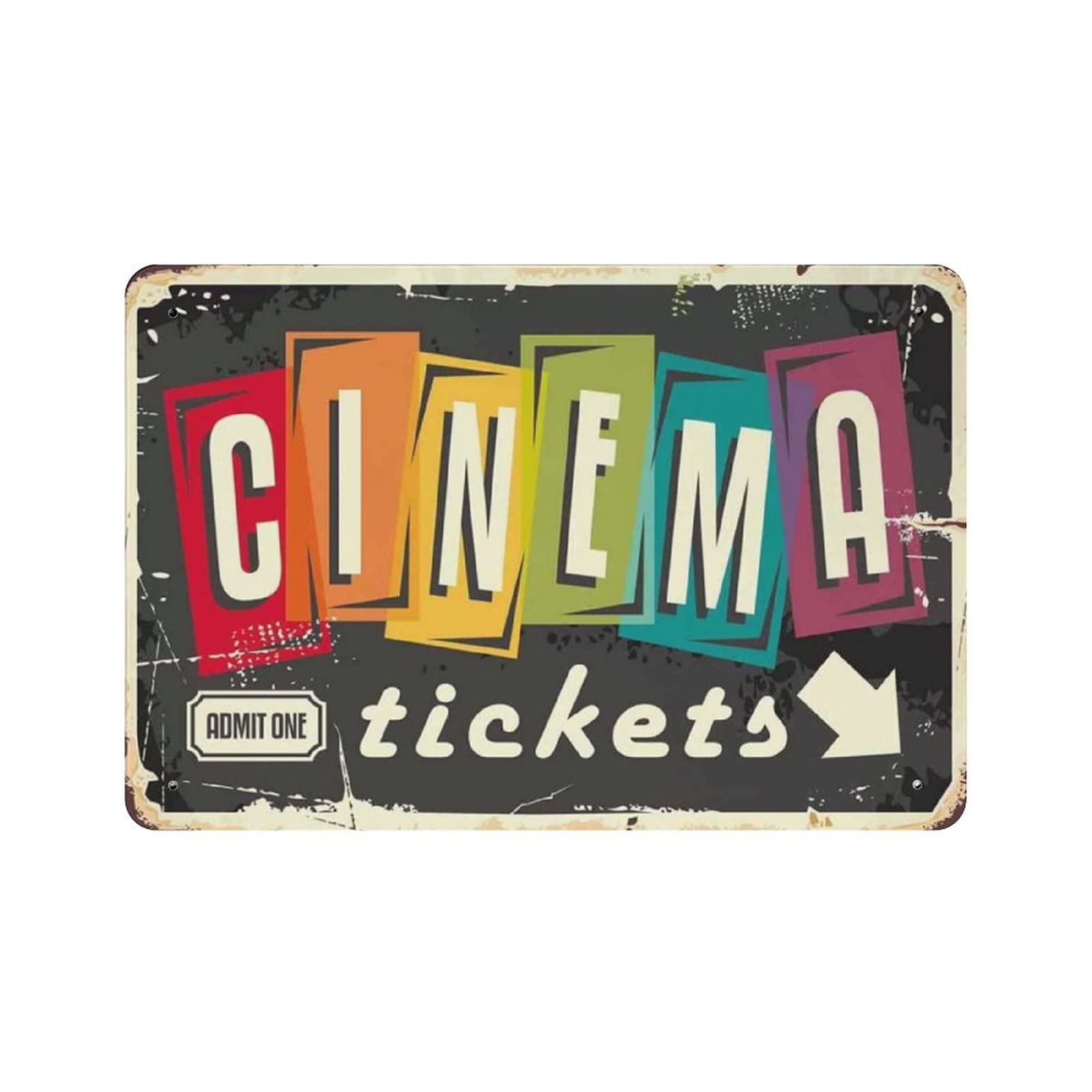 Home Cinema Tickets - Targa in metallo vintage a tema