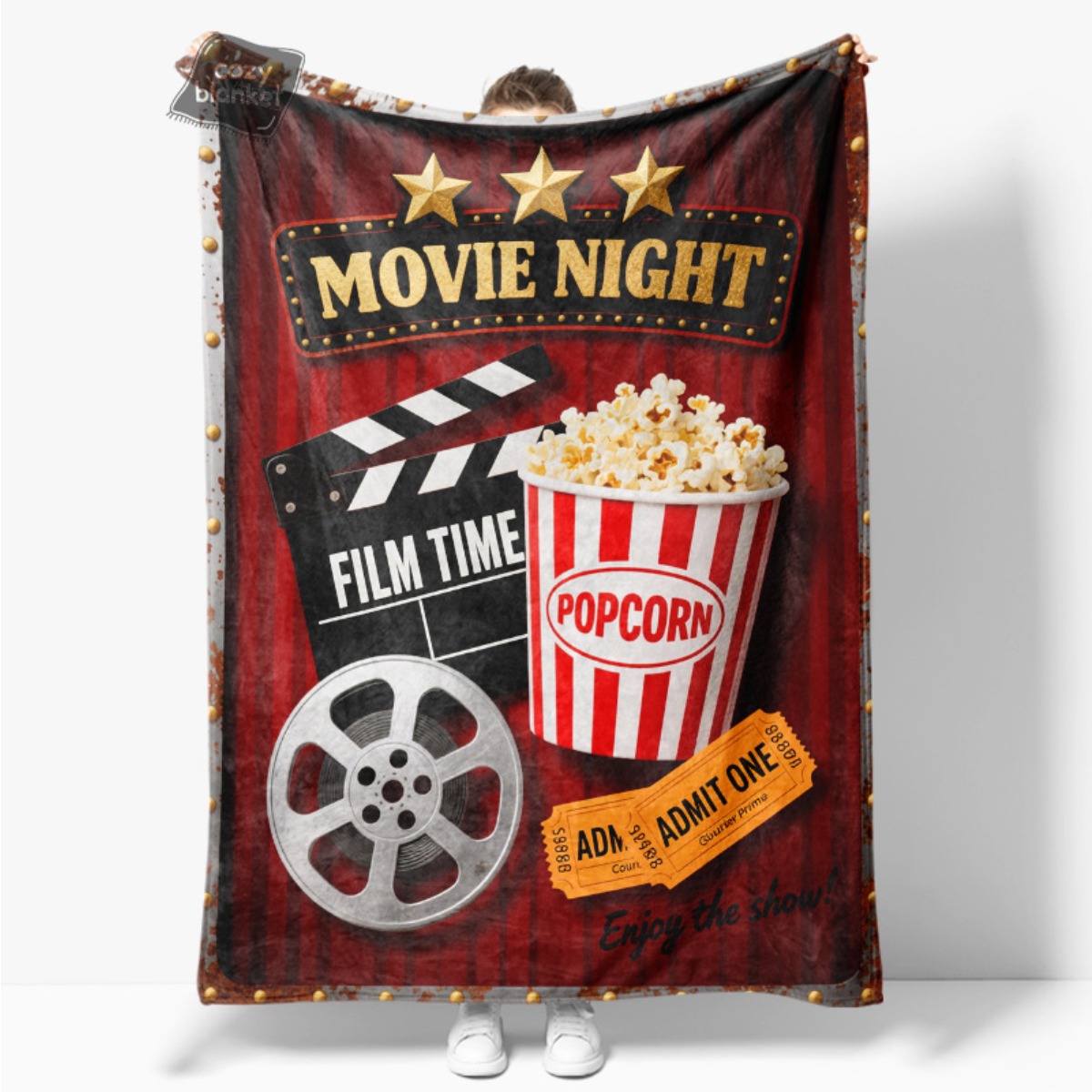 Home Cinema Tickets - Coperta Retrò per Serata Cinema, Plaid