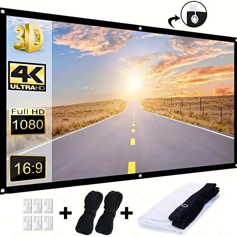Home Cinema Projector Screen - Schermo per Proiettore 16:9 per Uso