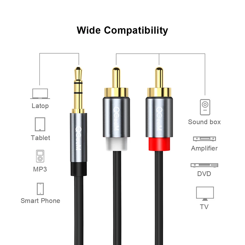 Cavo RCA QGeeM 2RCA a 3.5mm, C - Home Cinema Ampli recensione e prezzo