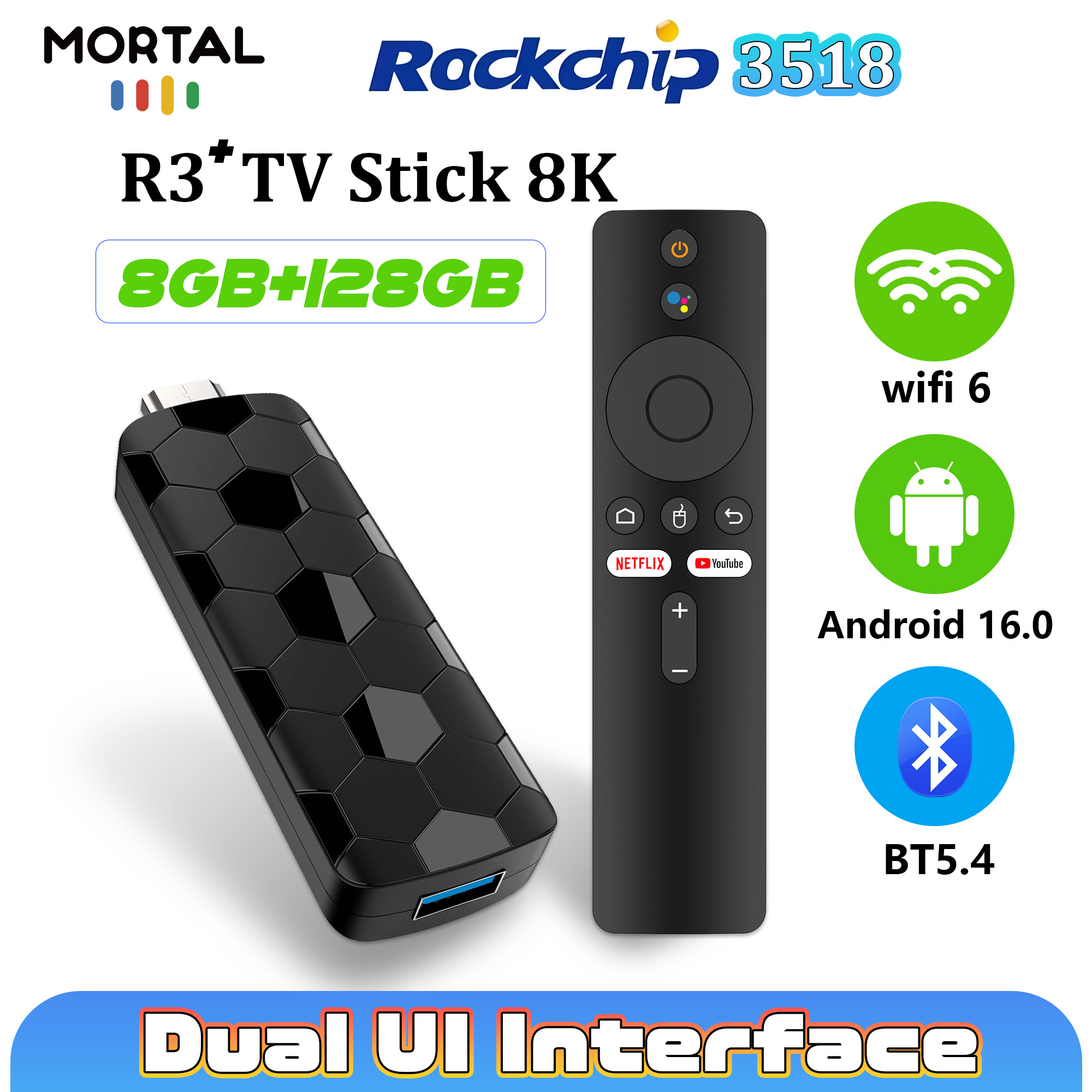 Mortal R3+ TV Stick Android 16 - Home Cinema Furniture recensione e prezzo